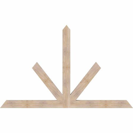 Ekena Millwork Saratoga Smooth Timber Gable Bracket, Douglas Fir, 96"W x 60"H x 3 1/2"D x 5 1/2"F, 15/12 Pitch GBW096X60X0406SAR00SDF